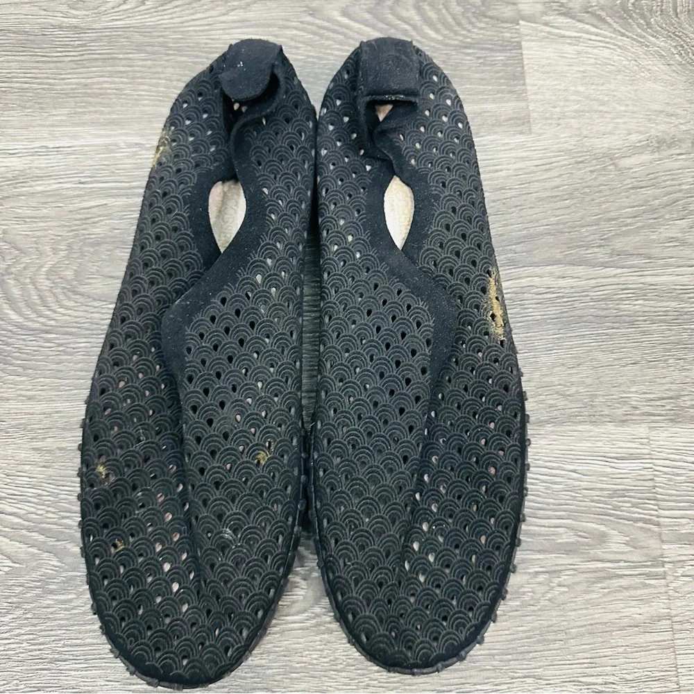 Ilse Jacobsen Black Tulip Perforated slip on Comfort Textured Sandals Size 39